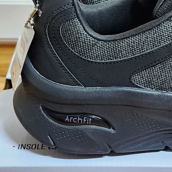 ⛔️HP 11/5⛔NIB Skechers Black Arch Fit Air Cooled Memory Foam Men's 10.5 Sneakers