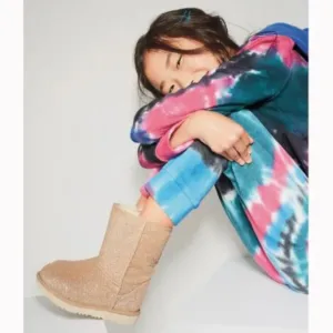 ✨HP!✨ UGG Girl's Classic Short II Glitter Gold Boots