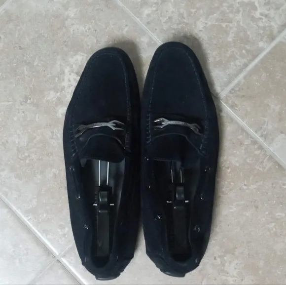 Hugo Boss Black Suede Driver Moccasin Loafers Men 11