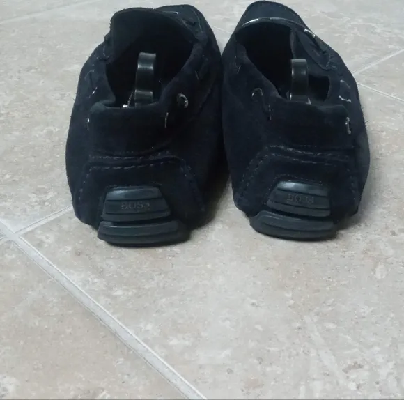 Hugo Boss Black Suede Driver Moccasin Loafers Men 11