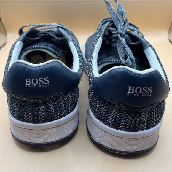 Hugo Boss Men’s Rayadv Knit-like Sneakers Size 42 (9US) grey/white GUC