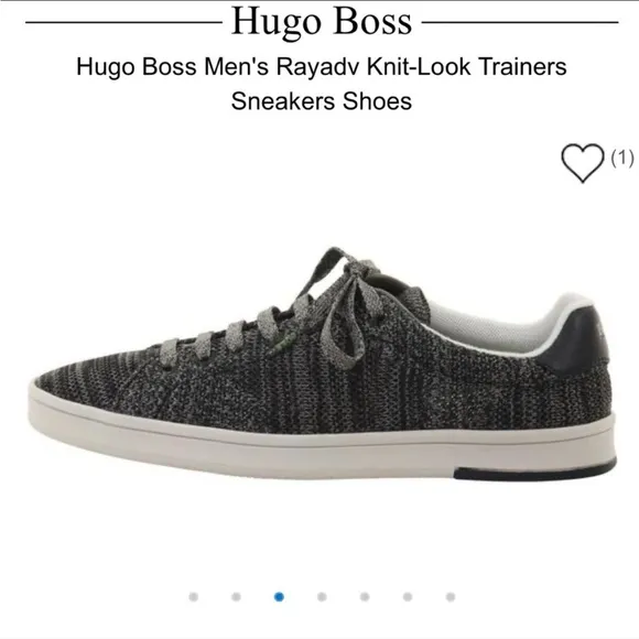 Hugo Boss Men’s Rayadv Knit-like Sneakers Size 42 (9US) grey/white GUC