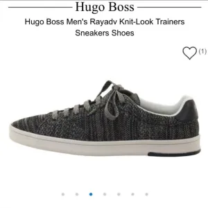 Hugo Boss Men’s Rayadv Knit-like Sneakers Size 42 (9US) grey/white GUC