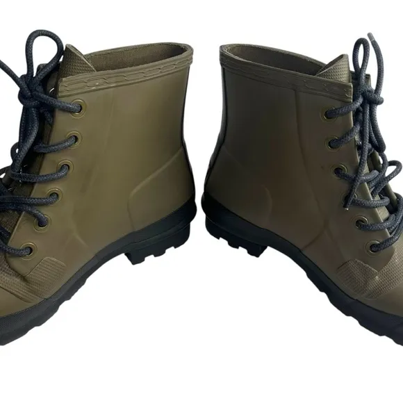 Hunter Men’s Original Rubber Green Lace-Up Boots Size 9