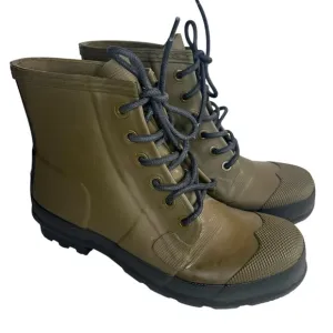 Hunter Men’s Original Rubber Green Lace-Up Boots Size 9