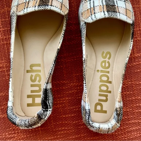Hush Puppies Hazel Pointe Flat Loafers in Retro Plaid Size 6.5W NIB &amp; NWT