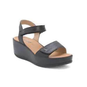IGI&amp;CO Black Made In Italy Leather Platform Comfort Sandals