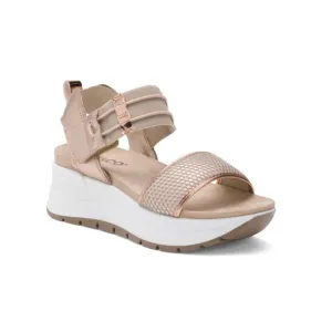 IGI&amp;CO Blush Made In Italy Leather Comfort Multi Band Wedge Sandals