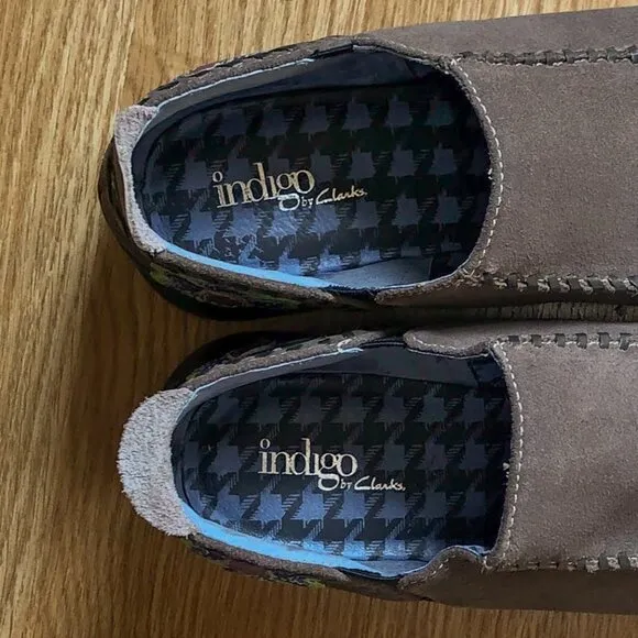 Indigo by Clarks Womens Shoes Slip On Loafers Suede Brown Size 6M