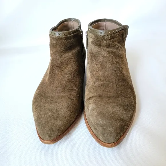 ITALEAU Waterproof Genuine Leather Studded Booties Sz 37 6.5
