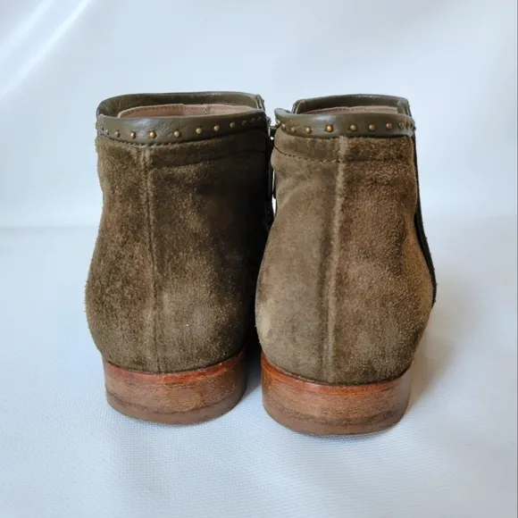 ITALEAU Waterproof Genuine Leather Studded Booties Sz 37 6.5