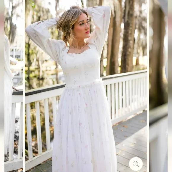IVY CITY co. Florence dress in off white floral XXS