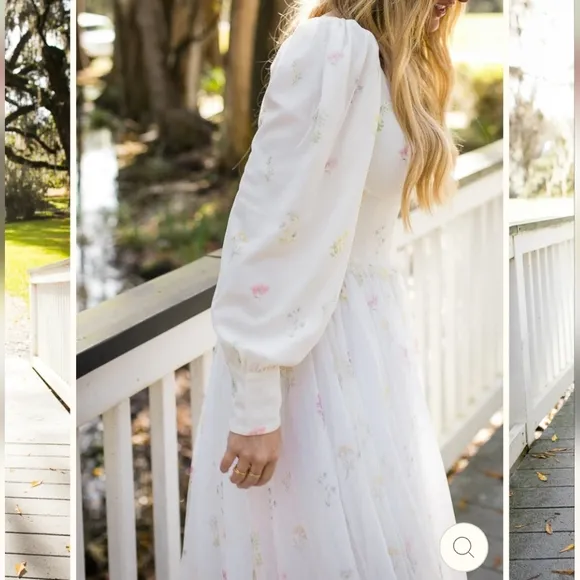 IVY CITY co. Florence dress in off white floral XXS