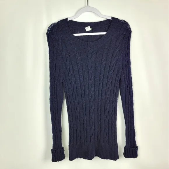 J. Crew 100% Cotton Cable Knit Sweater Sz M
