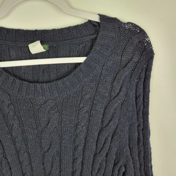 J. Crew 100% Cotton Cable Knit Sweater Sz M