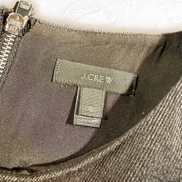 J. Crew Charcoal Gray Sleeveless Faux Leather Pocket Wool Blend Shift Dress Sz 0