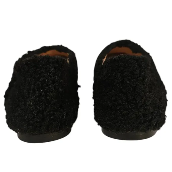 J. Crew Faux Shearling Flat in Black Size 8.5