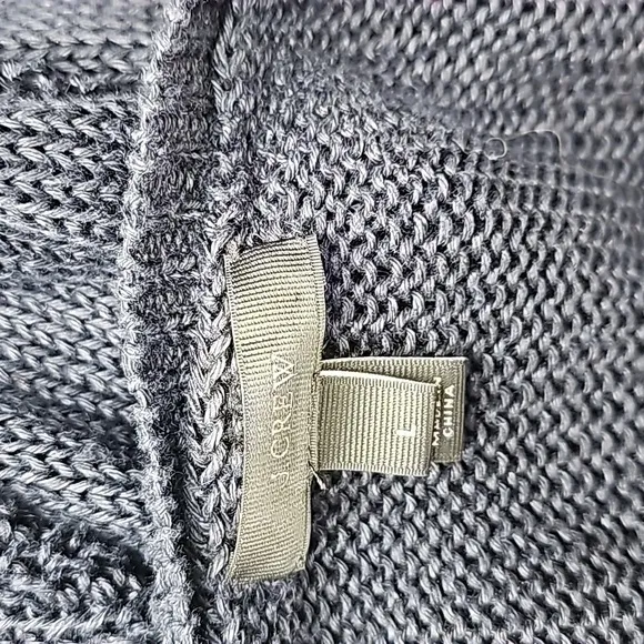 J Crew Sweater Women’s 100% Linen Textured Beach Loose Knit Blue Size Large