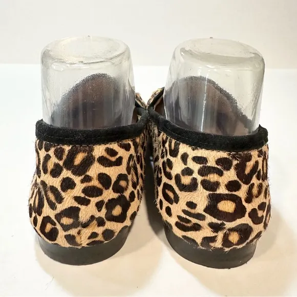 J. McLaughlin Dillon Loafers Leopard Print Pony Hair Calf Fur Flats, Size 7