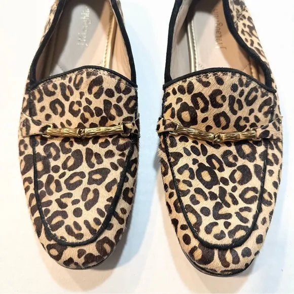 J. McLaughlin Dillon Loafers Leopard Print Pony Hair Calf Fur Flats, Size 7