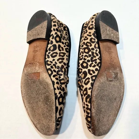 J. McLaughlin Dillon Loafers Leopard Print Pony Hair Calf Fur Flats, Size 7