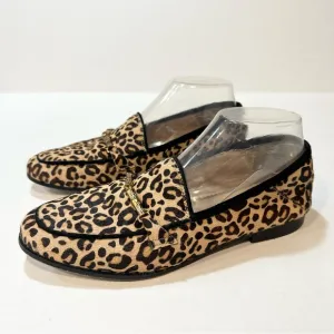 J. McLaughlin Dillon Loafers Leopard Print Pony Hair Calf Fur Flats, Size 7