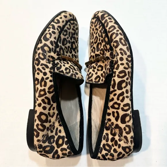 J. McLaughlin Dillon Loafers Leopard Print Pony Hair Calf Fur Flats, Size 7