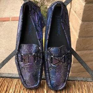 J. Renee Leather Faux Snakeskin Driving Shoe