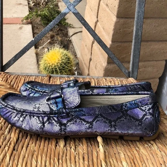 J. Renee Leather Faux Snakeskin Driving Shoe