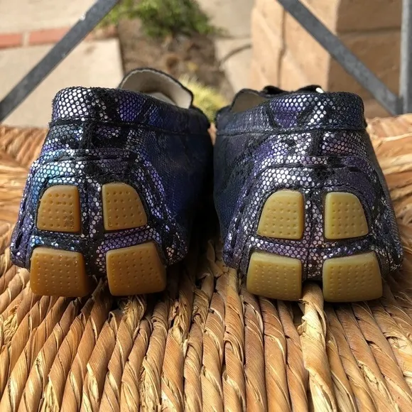 J. Renee Leather Faux Snakeskin Driving Shoe