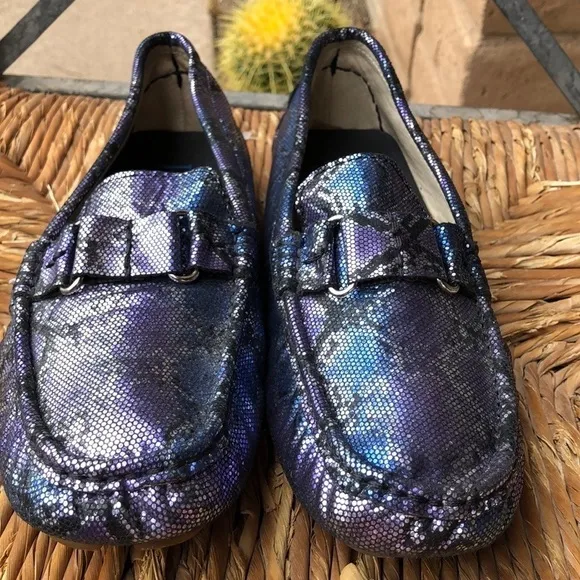 J. Renee Leather Faux Snakeskin Driving Shoe