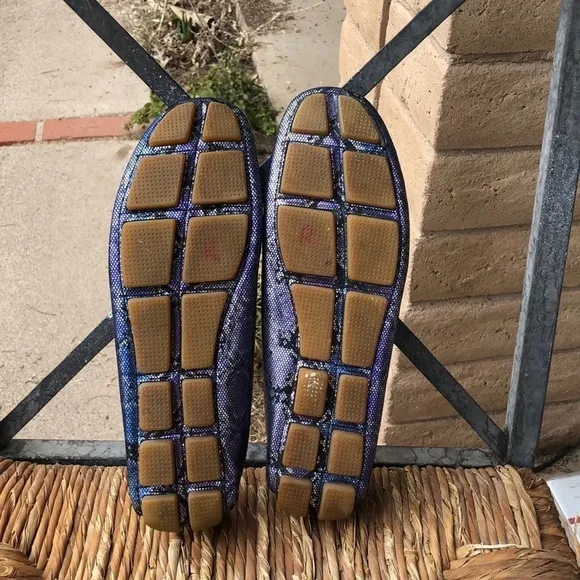 J. Renee Leather Faux Snakeskin Driving Shoe