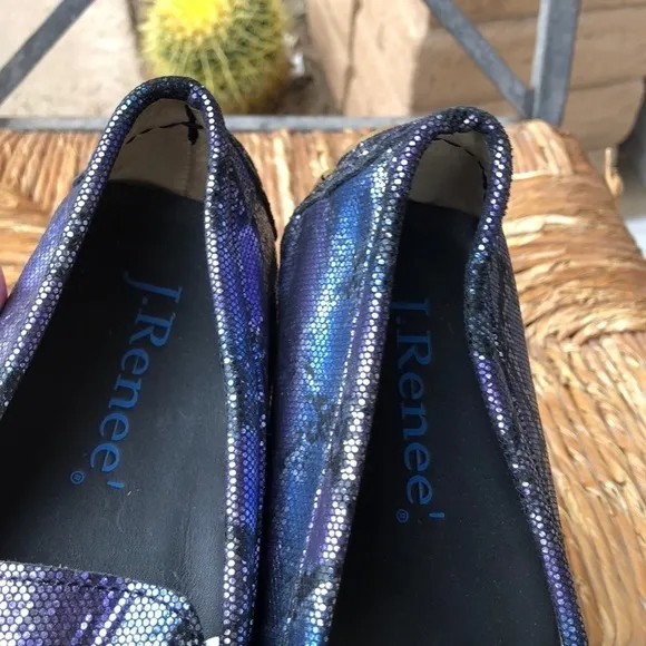 J. Renee Leather Faux Snakeskin Driving Shoe