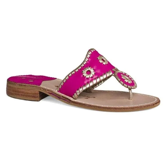 Jack Rogers Pink and gold Kids Jack Sandals size 5 EUC