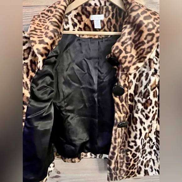 JACKIE KENNEDY STYLE JACKET - LEOPARD PRINT - FAUX FUR
