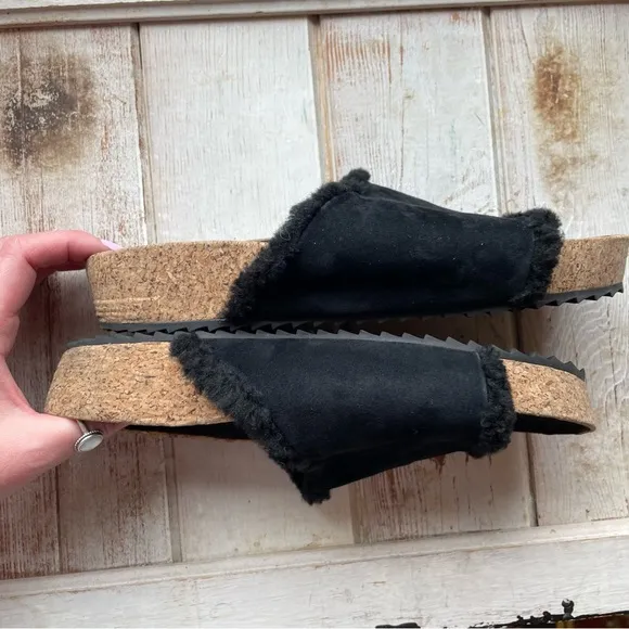 James Perse Suede Cork Slides