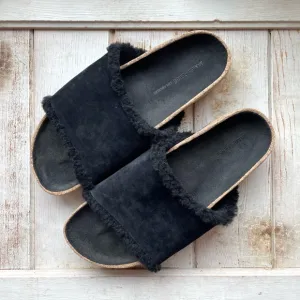 James Perse Suede Cork Slides