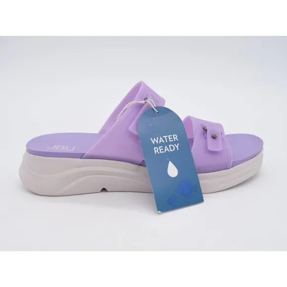 JBU Sandals Womens 9.5 Purple Fenton Platform Waterproof Slides Slip On PVC