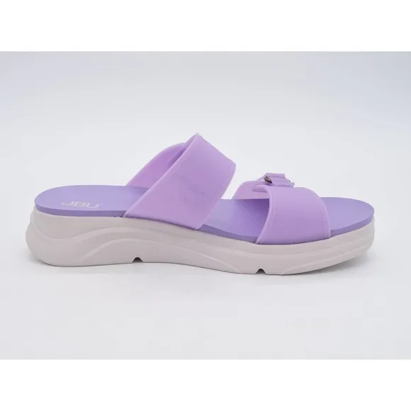 JBU Sandals Womens 9.5 Purple Fenton Platform Waterproof Slides Slip On PVC