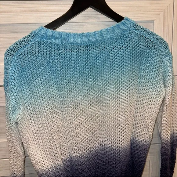 J.Crew Dip-dyed ombré beach sweater-AM099-linen-MONACO BLUE RAW INDIGO X…