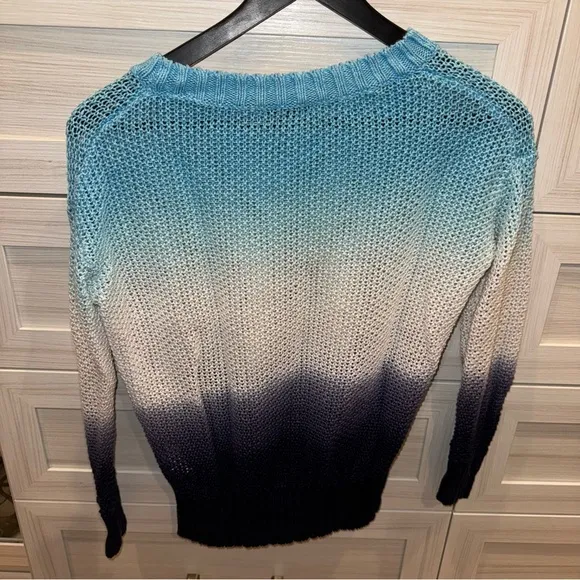 J.Crew Dip-dyed ombré beach sweater-AM099-linen-MONACO BLUE RAW INDIGO X…
