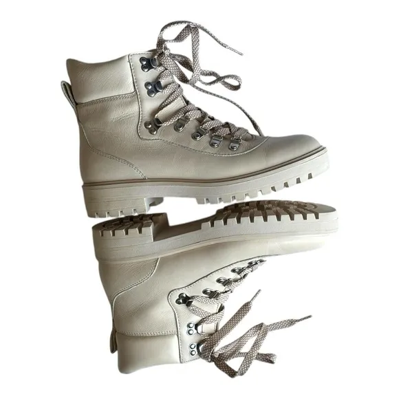 J.Crew Leather Hiker Boot for women in Dusty Ivory | 10 -M