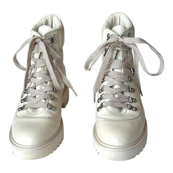 J.Crew Leather Hiker Boot for women in Dusty Ivory | 10 -M