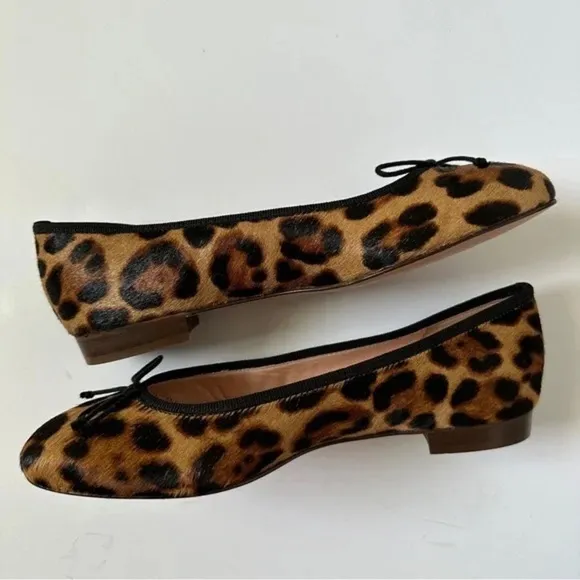 J.Crew Leopard Print Calf Hair Ballet Flats Size 5.5, NWT