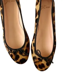 J.Crew Leopard Print Calf Hair Ballet Flats Size 5.5, NWT