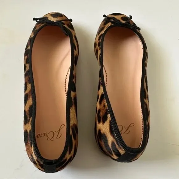 J.Crew Leopard Print Calf Hair Ballet Flats Size 5.5, NWT