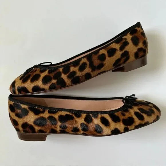 J.Crew Leopard Print Calf Hair Ballet Flats Size 5.5, NWT