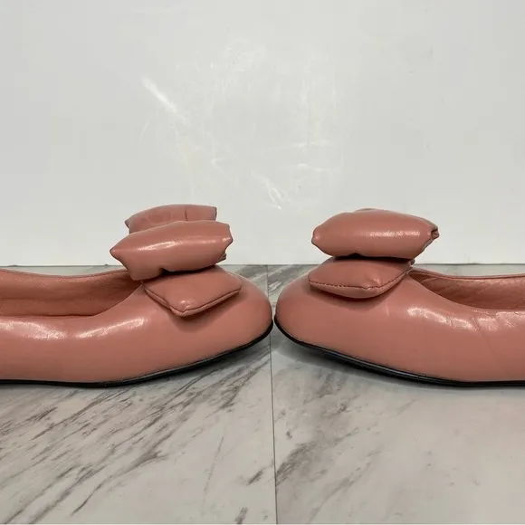Jeffrey Campbell Bow Out Pink Faux Leather Puffy Ballet Flat 9