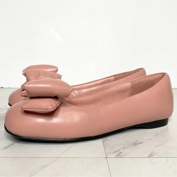 Jeffrey Campbell Bow Out Pink Faux Leather Puffy Ballet Flat 9