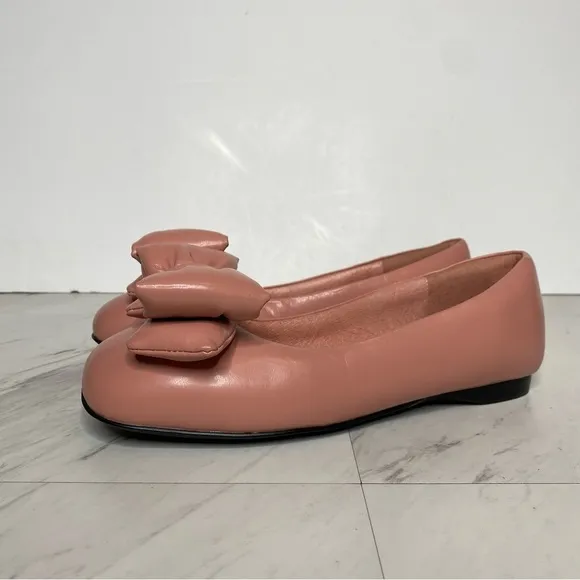 Jeffrey Campbell Bow Out Pink Faux Leather Puffy Ballet Flat 9
